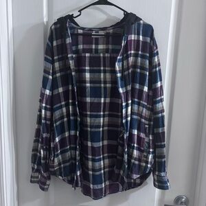 PacSun Multicolor Plaid Hooded Shirt